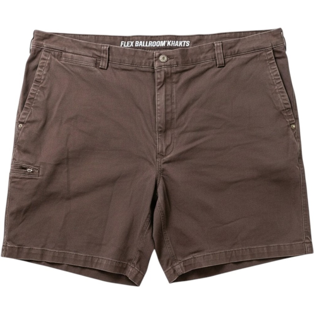 Duluth Trading Co Flex Ballroom Khakis Shorts Mens 44 Relaxed Fit Brown Cotton